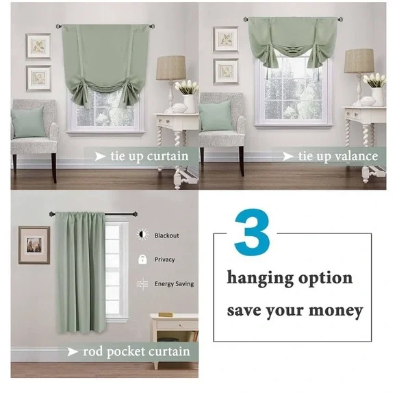 Sage curtain, like new, 1 - Picture 3 of 5